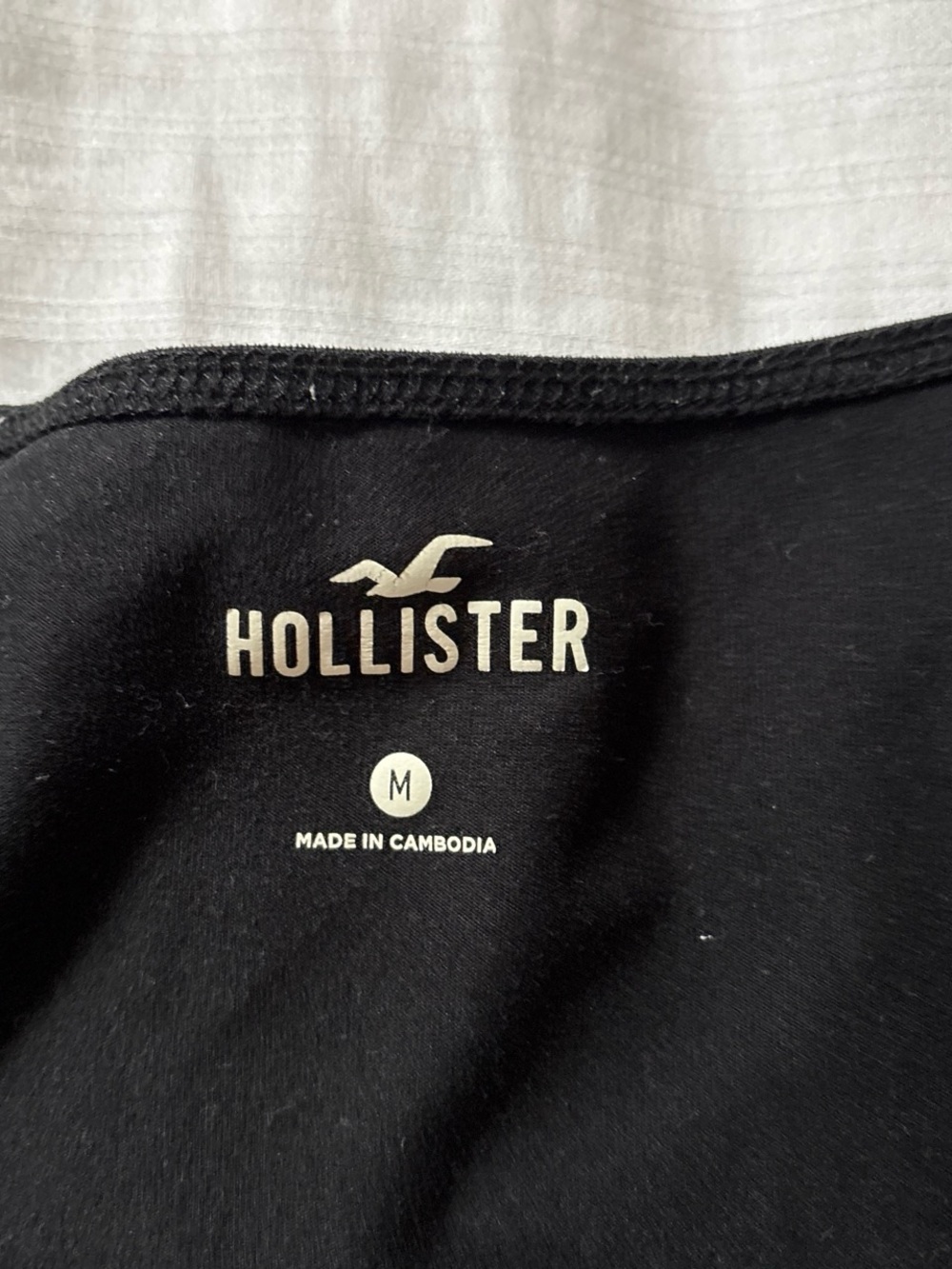 Hollister Black Tee with White Logo Print